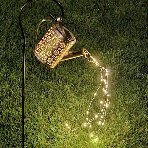 BEPER P207ILO002 Solar Decorative Garden and Patio Lamp, Cascade Lighting with 36 LED Mini-Lights, 80 cm Rod with Double Peg, Rustproof, Rechargeable, IP44