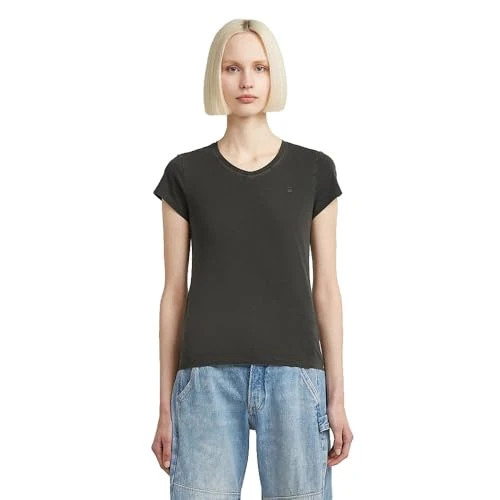 Oferta limitada: G-STAR Camiseta Overdyed Eyben Slim V-Neck Top 2.0 para Mujer, Gris (asfalt gd D24533-B059-B575), XS de 35.00 € a 17.50 € (ahorro 50%)