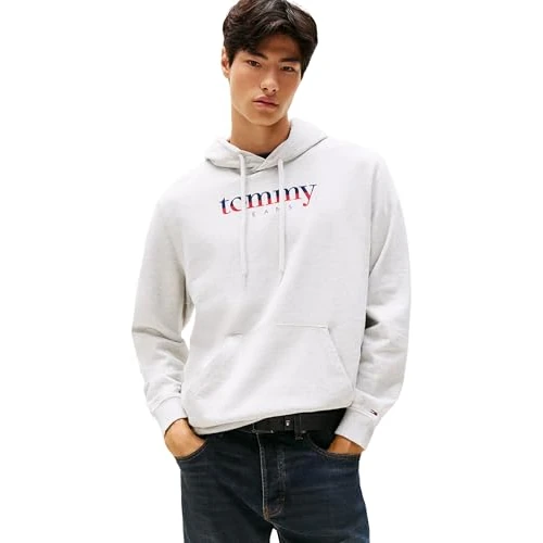 TOMMY JEANS Męska bluza z kapturem TJM REG DNA EXT DM0DM22113, szara, XXL, Szary (Lt Grey Htr), XXL