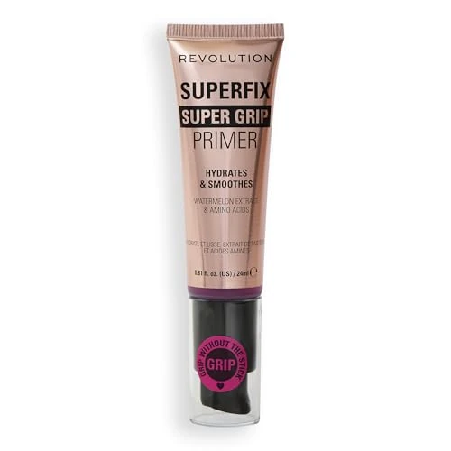 Revolution, Superfix Grip Primer, Prebase Hidratante y Suavizante para un Maquillaje Duradero, Fórmula en Gel, Vegano y Libre de Crueldad, 24ml
