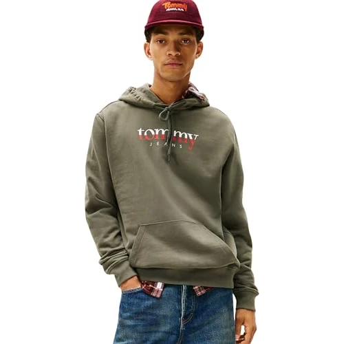 Tommy Jeans Herren TJM Reg DNA Hoodie EXT Dm0dm22113 Pullover-Sweatshirt, Green (Pewter Green), XS EU
