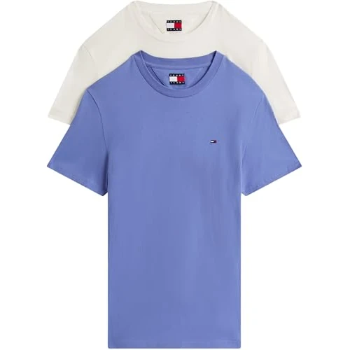 TOMMY JEANS Heren TJM XSLIM 2PACK Jersey TEE EXT DM0DM20687, Multi, M, Multi (oud wit/zachte saffier), M