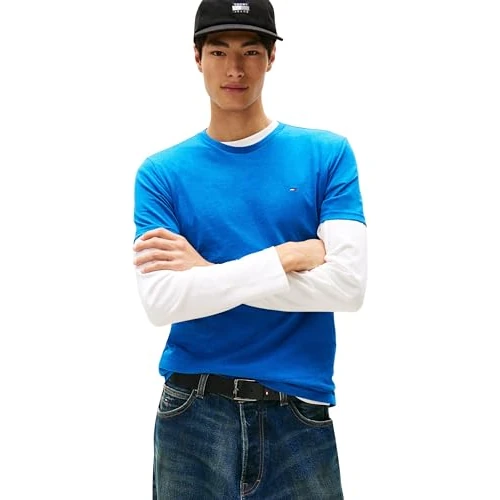 Tijdelijke aanbieding: TOMMY JEANS Heren TJM XSLIM Jaspe HTR TEE EXT DM0DM20363, Blauw, XS, Blauw (Levendige Indigo Htr), XS van 21.99 EUR naar 21.99 EUR (korting 0%)