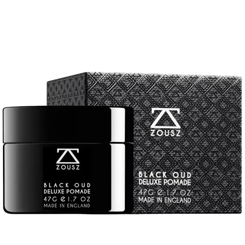 ZOUSZ Black Oud Deluxe Pomade for Men – Premium Mens Hair Clay & Hair Styling Wax for Men – Hair Wax for All Hair Types – Ideal Mens Gift, 47g