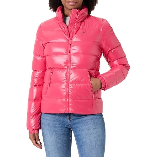 Tommy Jeans TJW DW0DW21618 - Chaqueta delgada con cremallera para mujer, color rojo, talla XL, Rojo (Vintage Cerise), XL