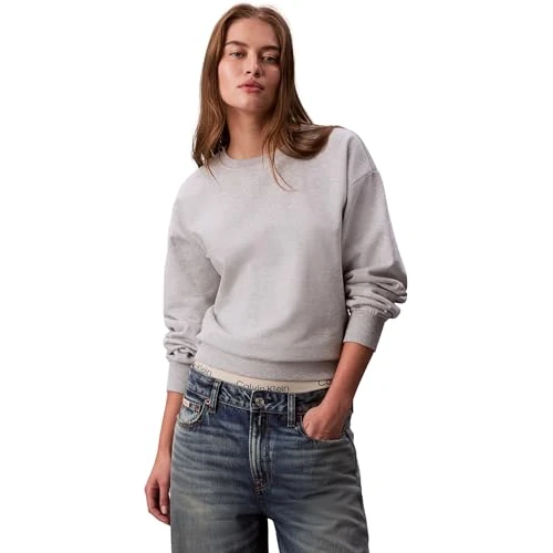 Offerta a tempo: Calvin Klein Donna Felpa Archive Logo French Terry Girocollo, Grigio (History Grey Heather), XXL - 42% da 89.90 € a 52.44 €