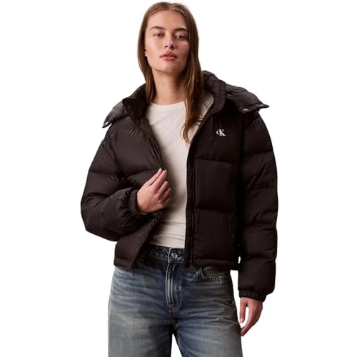 Offerta a tempo: Calvin Klein Donna Piumino Essential Midweight con Cappuccio, Nero (Black), XXL - 71% da 229.90 € a 67.54 €