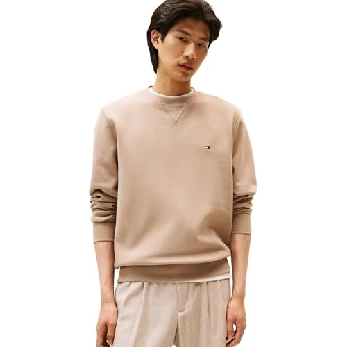 Limited-time offer: Tommy Hilfiger Men’s Seasonal Fleece Round Neck Sweatshirt, Beige (Coastal Taupe), XL from 80.01 £ to 80.01 £ (save 0.00%)