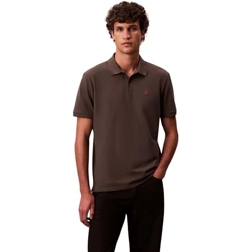 Calvin Klein Jeans Heren SS Monogram Pique Polo LV040EM269 Polo's, Grijs (Beluga), XL, Grijs (Beluga), XL