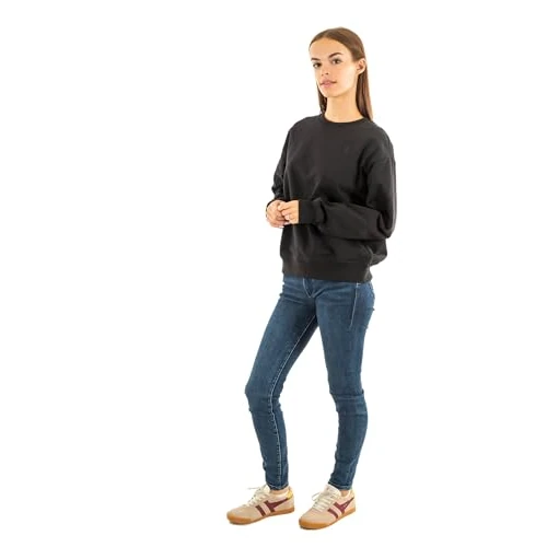 Calvin Klein Sweat d’Intérieur Femme Archive Logo French Terry Col Ras-du-Cou, Noir (Black), L