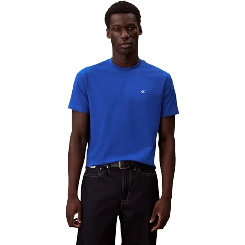 Limited-time offer: Calvin Klein Men’s Short Sleeve Round Neck Classic Monogram T-Shirt, Blue (Ocean Tides), L from 30.00 GBP to 21.22 GBP (save 29%)