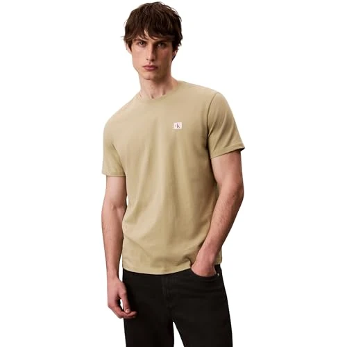 Limited-time offer: Calvin Klein Men's Short Sleeve Badge Classic Cotton Jersey T-Shirt, Beige (Cedar), XXL from 17.53 GBP to 17.53 GBP (save 0%)