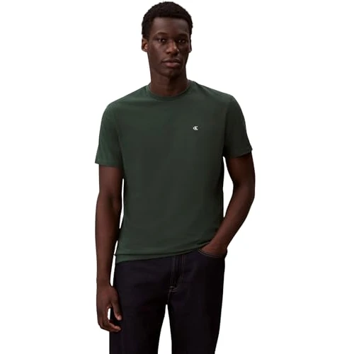 Limited-time offer: Calvin Klein Men’s Short Sleeve Round Neck Classic Monogram T-Shirt, Green (Sycamore), S from 30.00 GBP to 15.60 GBP (save 48%)