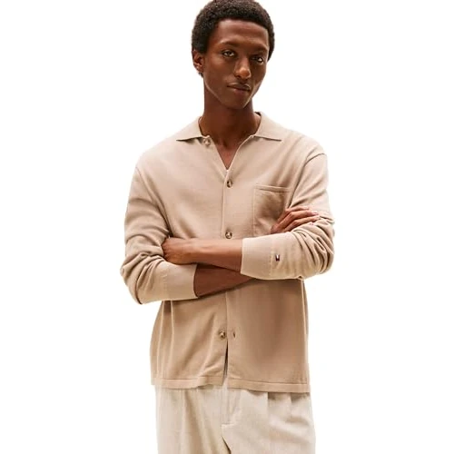 Oferta limitada: Tommy Hilfiger Chaqueta de Punto Hombre Cardigan Essential Over Shirt de algodón, Beige (Coastal Taupe), XXL de 58.95 € a 58.95 € (ahorro 0.00%)