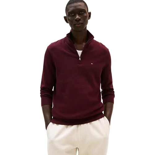 Limited offer: Tommy Hilfiger Men’s Essential Cotton Half Zip Jumper from 126.57 EUR to 102.52 EUR (save 19%)