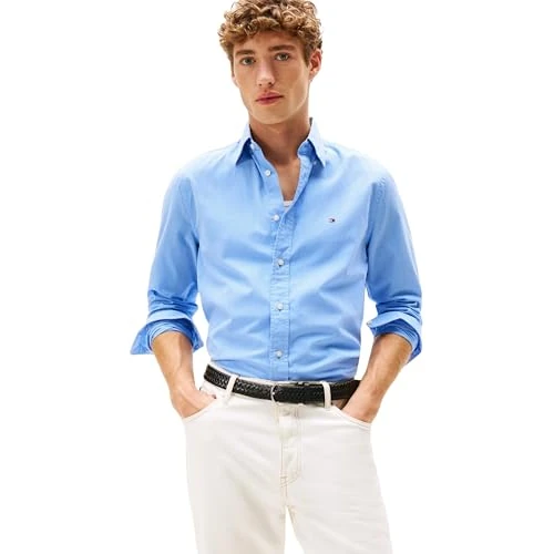 Oferta limitada: Tommy Hilfiger Camisa Hombre Flex Poplin Micro Gingham Regular Fit, Azul (Sweet Blue/Check), M de 79.90 EUR a 79.90 EUR (ahorro 0%)