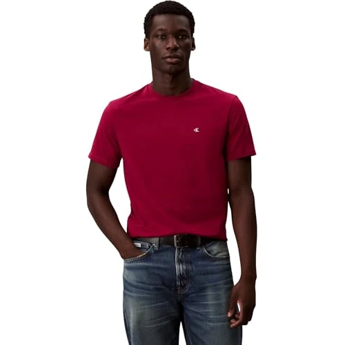 Limited-time offer: Calvin Klein Men’s Short Sleeve Round Neck Classic Monogram T-Shirt, Red (Beet Red), M from 30.00 GBP to 20.52 GBP (save 32%)