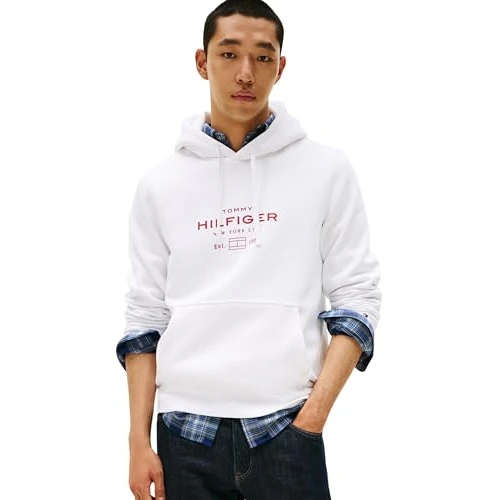Offre limitee: Tommy Hilfiger Sweat à Capuche Homme Oval Graphic avec Logo, Blanc (White), S de 99.90 EUR a 80.09 EUR (economie 20%)