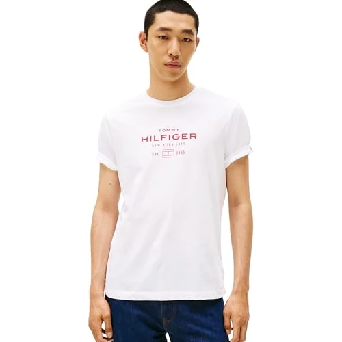Oferta limitowana: Tommy Hilfiger Męska koszulka Hilfiger Stack Graphic TEE MW0MW40002 S/S, biała, XS, Biały (biały), XS z 108.79 zł na 108.79 zł (oszczędź 0.00%)
