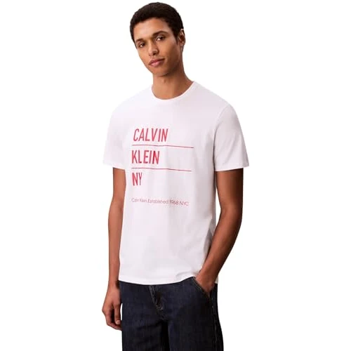 Tijdelijke aanbieding: Calvin Klein Ss 30s Eu Calvin Klein Ny Graphi Lv04rd818g heren Grafische T-shirts van 19.59 EUR naar 19.59 EUR (korting 0%)