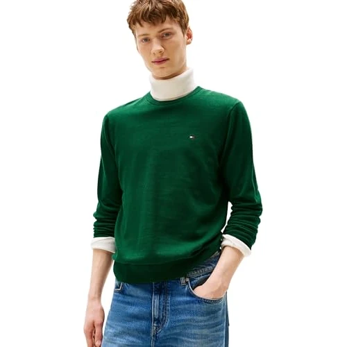 Offre limitée : Tommy Hilfiger Pull Homme Essential Cotton avec Col Ras-du-Cou de 99.59 EUR à 80.67 EUR (remise 19%)
