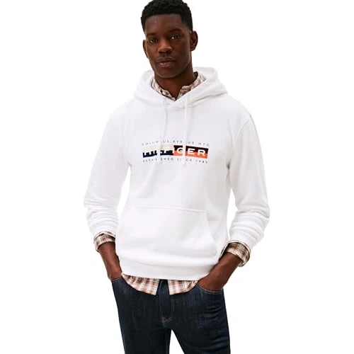 Oferta ograniczona: Tommy Hilfiger Męska bluza z kapturem TH COLOUR BLOCK GRAPHIC MW0MW40041 Pulower, Biały, L, Biały (biały), L z 391.70 EUR na 391.70 EUR (znizka 0%)