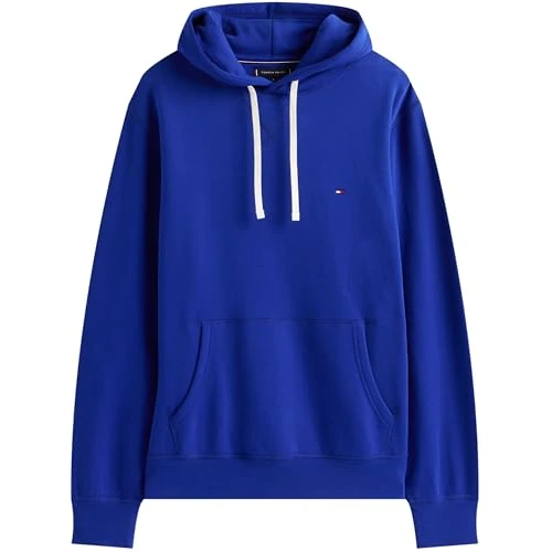 Tommy Hilfiger Sweat à Capuche Homme Seasonal Fleece avec Poche Kangourou, Bleu (Wedge Blue), XS