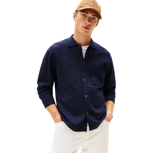 Limited-time offer: Tommy Hilfiger Men's Essential Cotton Overshirt, Blue (Desert Sky), XL from 64.80 £ to 64.80 £ (save 0.00%)