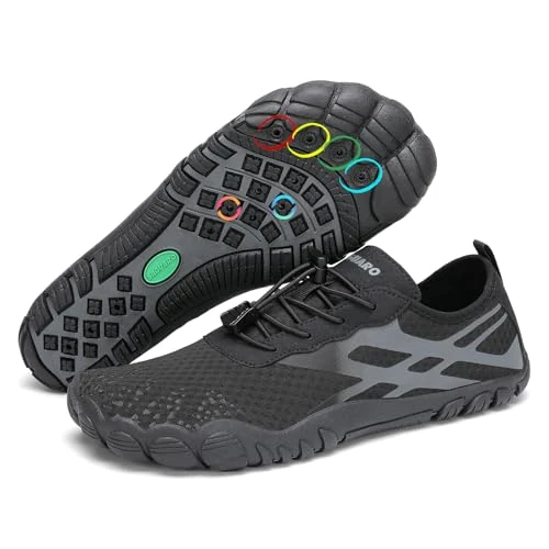 Oferta limitada: SAGUARO Escarpines Hombre Agua Mujer Secado Rápido Barefoot Zapatillas de Agua Antideslizante Zapatillas de Playa Transpirable Zapatos para Surf Snorkel Piscina Kayak Natación Negro,Gr.42 de 29.99 € a 23.99 € (ahorro 20%)