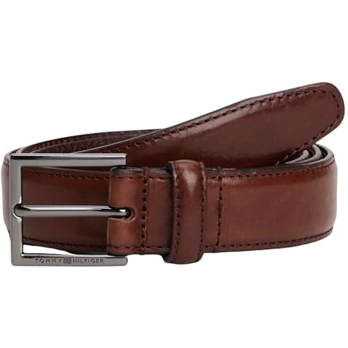 Tommy Hilfiger Ceinture Homme Hudson 3,0 cm Cuir, Marron (Coffee Bean), 110 cm