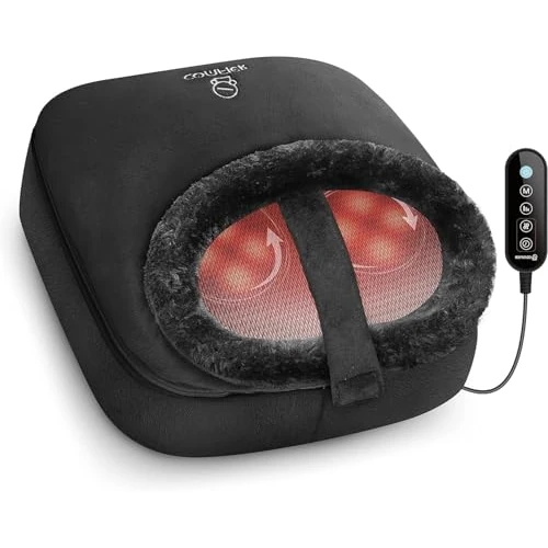 Offerta a tempo: COMFIER Massaggiatore per piedi Shiatsu con calore, scaldapiedi con 2 in 1 Kneading, massaggiatore per schiena, massaggiatore elettrico per sollievo dal dolore (nero) - 0.00% da 67.69 € a 67.69 €