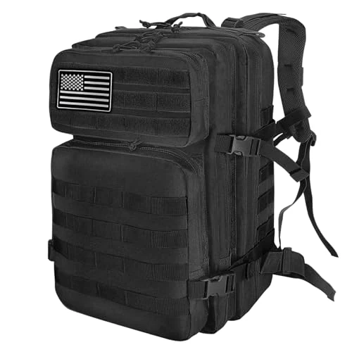 HEMSO Wojskowy plecak taktyczny, 45 litrów, outdoorowy plecak survivalowy, plecak podróżny, wodoszczelny, nadaje się na polowania, wędrówki i kemping i do innych aktywności na świeżym powietrzu