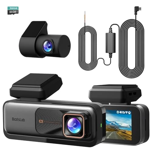 Limited-time offer: BOTSLAB 4K Dash Cam Front and Rear, Night Vision, 360° Rotatable Rear Camera, 2.45” IPS Screen, 170° Wide Angle, Built-in GPS and WiFi, 24/7 Parking Mode, with Hardwire Kit and 64 GB SD Card from 189.99 GBP to 129.99 GBP (save 32%)
