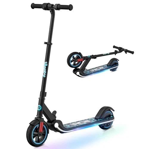 Oferta limitada: RCB Patinete Eléctrico para Niños 6-12 Años, 150W Motor - Máx.16 Km/h - Luz LED Arcoíris - Plegable - Pantalla LED - Velocidad y Altura Ajustables, Regalo para niños y Adolescentes de 179.99 EUR a 139.99 EUR (ahorro 22%)