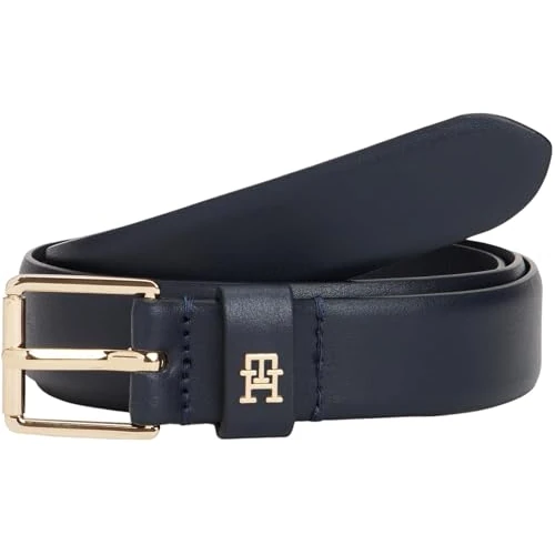 Zeitlich begrenztes Angebot: Tommy Hilfiger Damen Gürtel Square 2,5 cm Go Ledergürtel, Blau (Space Blue), 75 cm von 54.90 € auf 19.24 € (65% Rabatt)