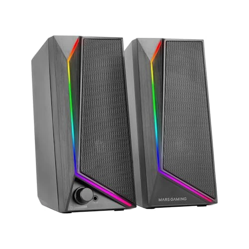 Oferta ograniczona: Mars Gaming MS72, Głośniki Gamingowe 15W, Podświetlenie RGB Flow, 2 Aktywne Przetworniki, Chipset DSP, Złącze Plug&Play USB i Jack 3.5mm, Pokrętło Regulacji Głośności i Port Audio Słuchawek, Czarny z 73.76 EUR na 73.76 EUR (znizka 0%)