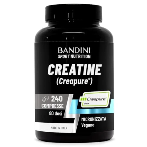 Bandini® Creatine CREAPURE® Monohydrate 240 Tablets - Supplement for Training, Sport, Gym and Pre Workout - 100% Vegan - Based on Creatin Monohydrate for ATP and Recovery
