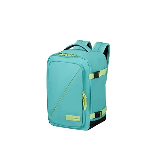 American Tourister Take2Cabin - Ryanair cabinetas 25 x 20 x 40 cm, 24 l, 0,50 kg, handbagage, vliegtuigrugzak S onder de stoel, turquoise/groen (Dusty Turquoise/Lime)