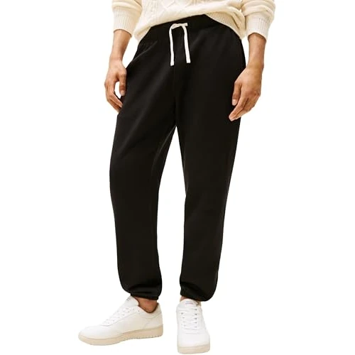 Limited-time offer: Tommy Hilfiger Men’s Essential Fleece Drawstring Jogging Bottoms, Black (Black), S from 100.00 GBP to 72.19 GBP (save 28%)