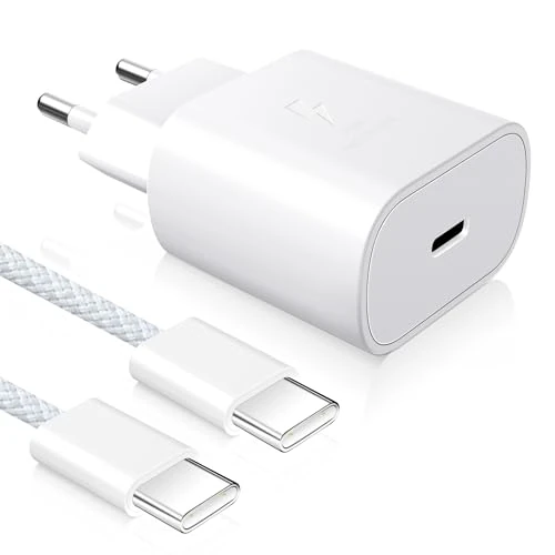 YISH Charger USB C Fast Charger 25 W: Power Supply USB Type C PD 3.0 Fast Charger with 60 W 1 M USB C to C Cable