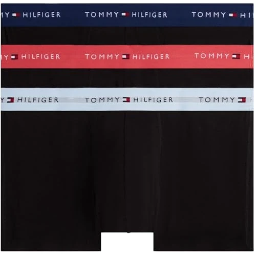 Limitiertes Angebot: Tommy Hilfiger Herren 3er Pack Boxershorts Trunks mit Logobund, Mehrfarbig (FRS Cran/SWT Blu/NGHT Sky), S von 39.90 EUR auf 20.85 EUR (Spare 48%)