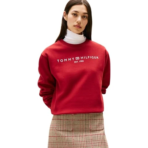 Oferta ograniczona: Tommy Hilfiger Damska bluza MDRN REG CORP LOGO C-NK SWTSHRT WW0WW39791, czerwona, XL, Czerwony (Regatta Red), XL z 349.45 EUR na 349.45 EUR (znizka 0%)