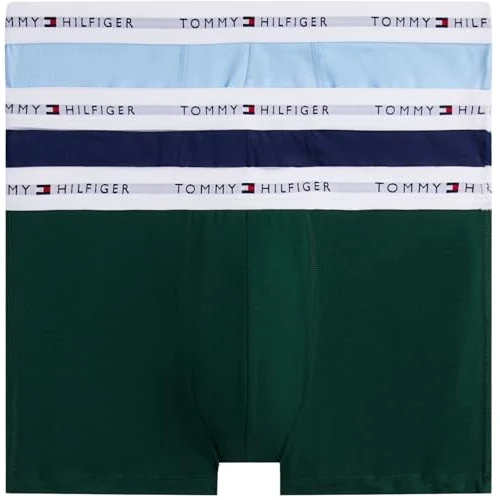 Limited-time offer: Tommy Hilfiger Men’s 3 Pack Trunks with Logo Waistband, Multicolor (Orn Grn/Prp Nvy/Vess Blu), XXL from 34.00 GBP to 19.38 GBP (save 43%)