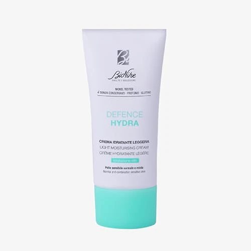Offerta a tempo: BioNike - Defence Hydra Leggera, Crema Idratante Viso con Acido Ialuronico e Burro di Karitè, Idratazione Immediata e fino a 48H, Effetto Lenitivo e Protettivo per Pelli Normali e Miste, 50ml - 36% da 12.98 € a 8.25 €