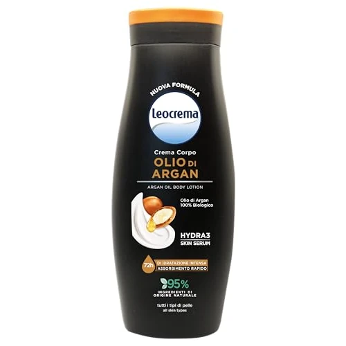Offerta a tempo: Leocrema - Crema Corpo All'Olio di Argan Biologico, Texture Ricca e Vellutante ad Assorbimento Rapido, Idratazione per 72 ore, 400ml - 35% da 4.29 € a 2.79 €