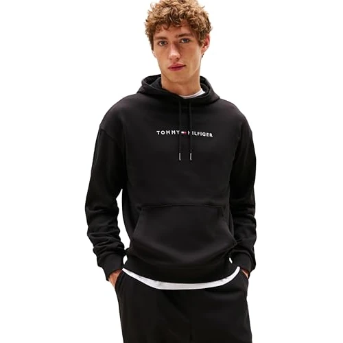 Tijdelijke aanbieding: Tommy Hilfiger Heren Oh Hoodie Um0um02385 L/S Sweatshirt, Zwart (zwart), M van 79.93 EUR naar 59.95 EUR (korting 25%)