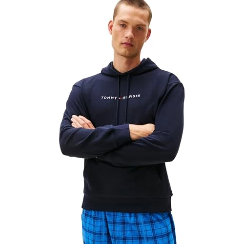 Offerta a tempo: Tommy Hilfiger Uomo Felpa con Cappuccio, Blu (Desert Sky), XL - 31% da 79.90 € a 54.95 €