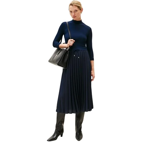 Tijdelijke aanbieding: Tommy Hilfiger Slim 5x2 Rib Mix Midi Drs Ww0ww46138 dames Flare Jurk van 111.93 EUR naar 111.93 EUR (korting 0%)