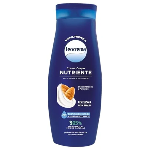 Oferta limitowana: Leocrema Odżywczy krem do ciała do skóry suchej i odwodnionej, z olejkiem migdałowym i pantenolem, nawilżającym kremem do ciała przez 72 godziny, 400 ml z 29.85 zł na 29.85 zł (oszczędź 0.00%)