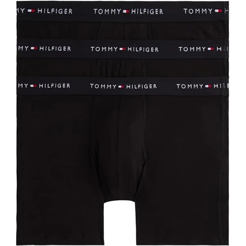 Tommy Hilfiger Herren 3er Pack Boxershorts Briefs aus Baumwolle, Schwarz (Blk/Blk/Blk), XXL